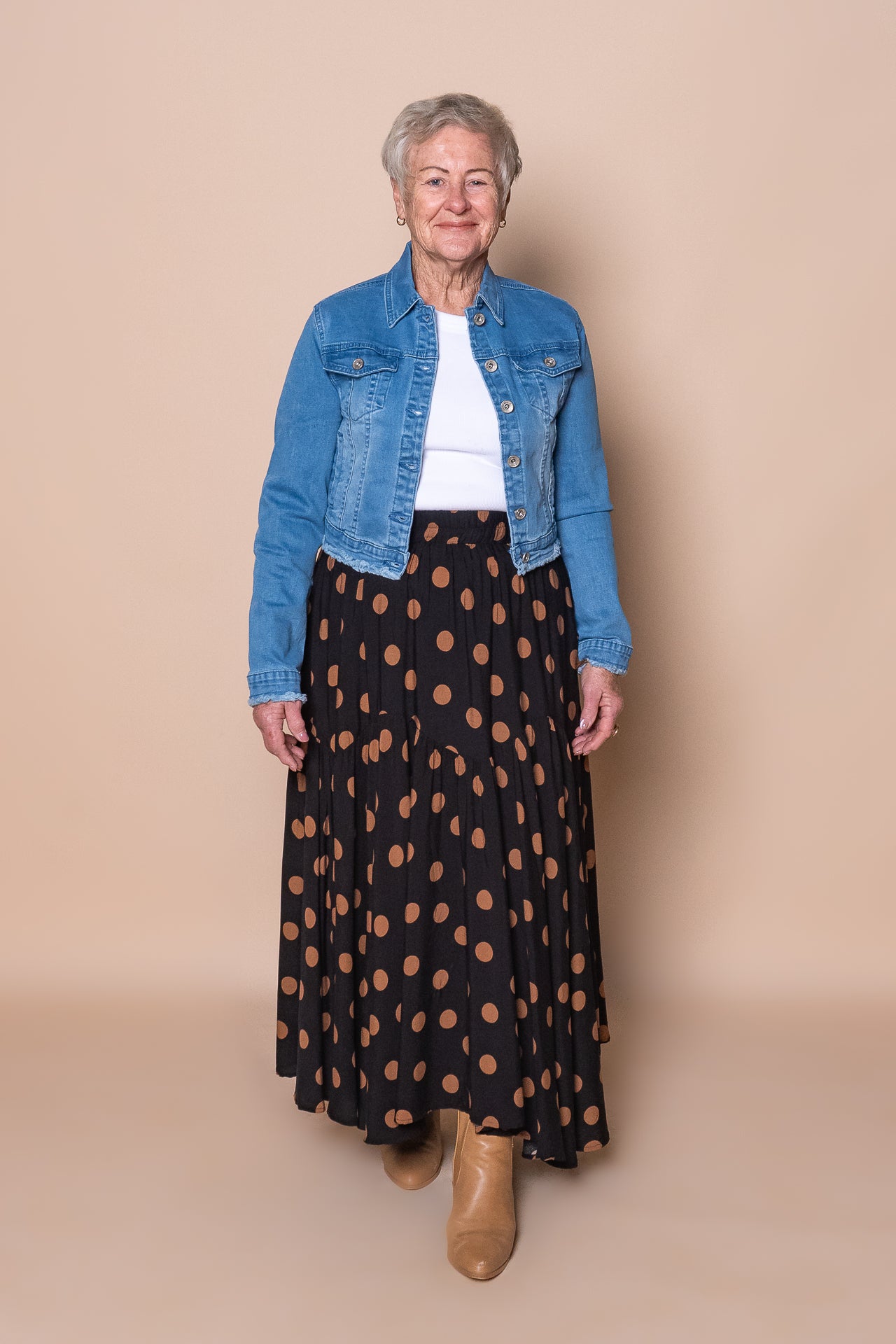 スカート LIMI feu Archive Polka Dot Elastic Skirt Toris Midi Skirt in Black – Always Alice