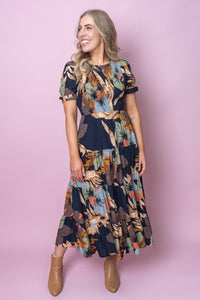 Toula Dress in Navy Multi