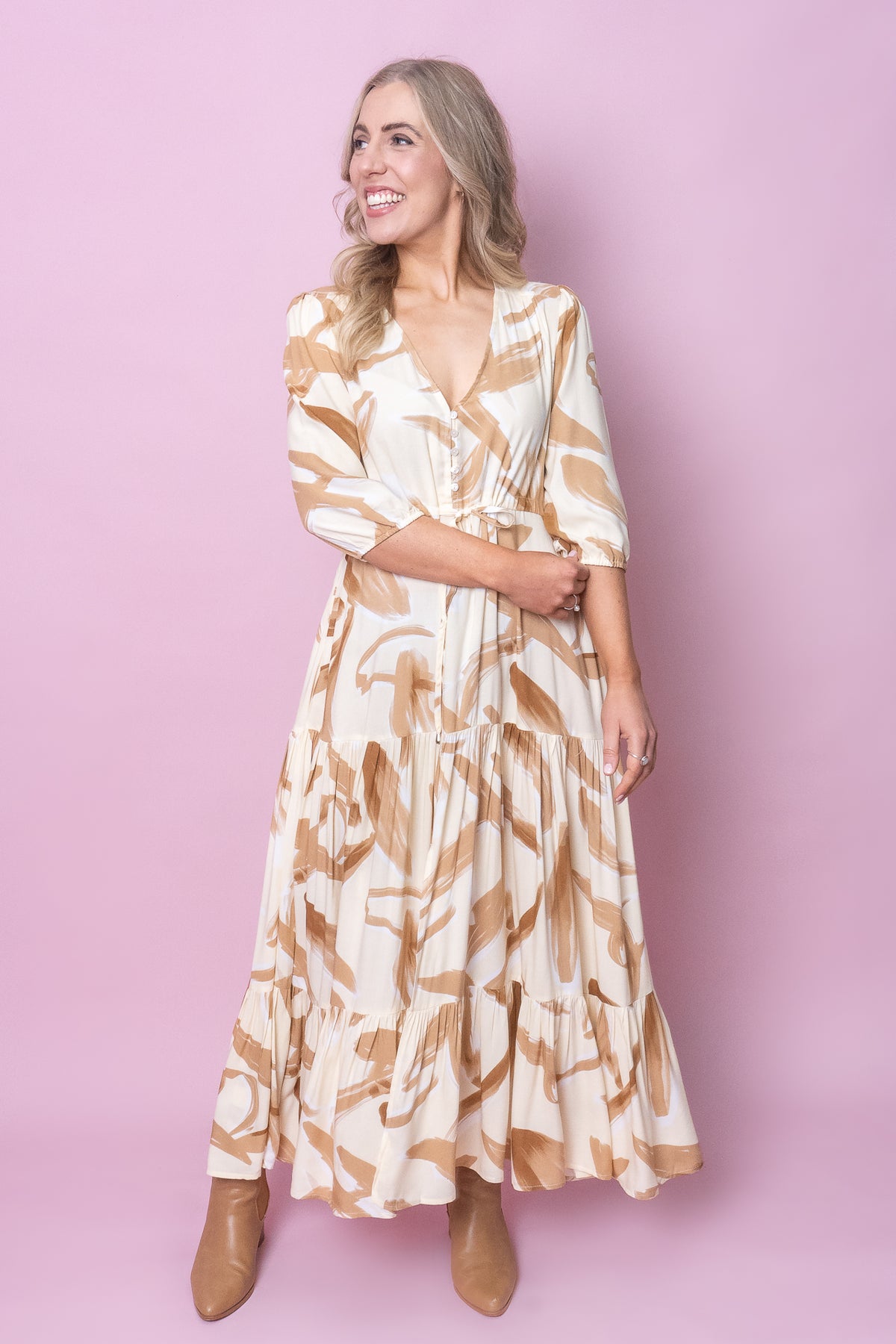 Juno Dress in Beige