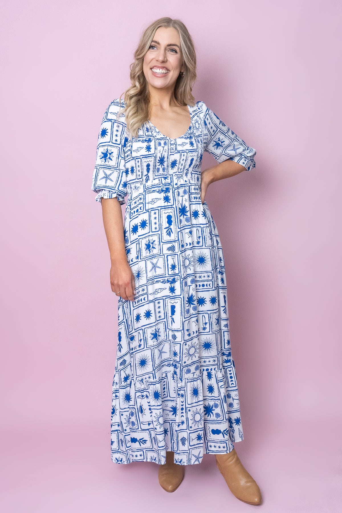 Solene Dress in Blue