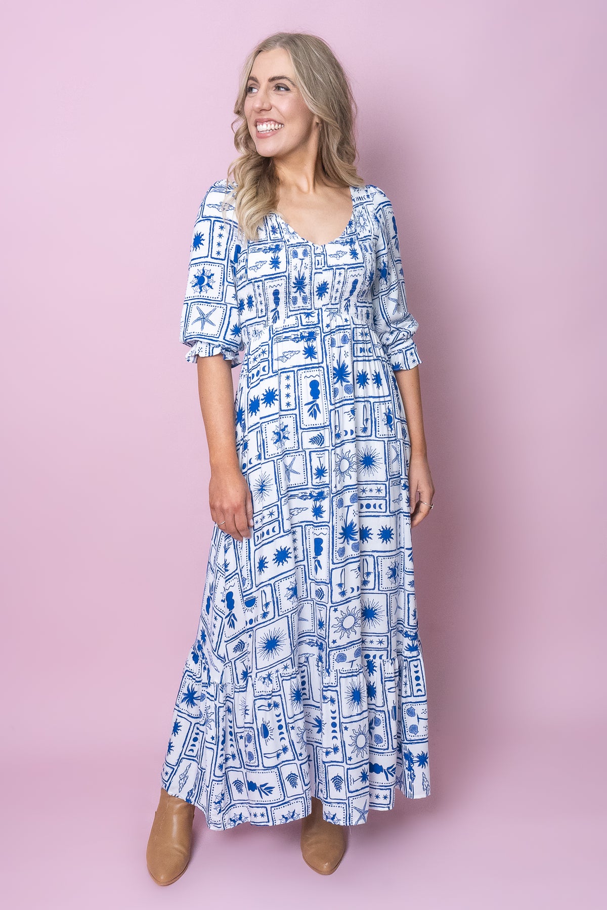 Solene Dress in Blue