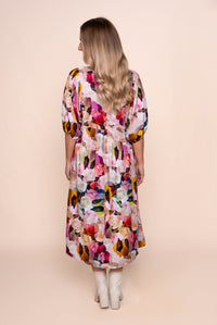 Simona Midi Dress in Pink Multi