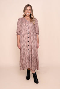 Vicky Midi Dress in Dusty Pink