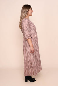 Vicky Midi Dress in Dusty Pink