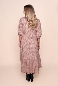 Vicky Midi Dress in Dusty Pink