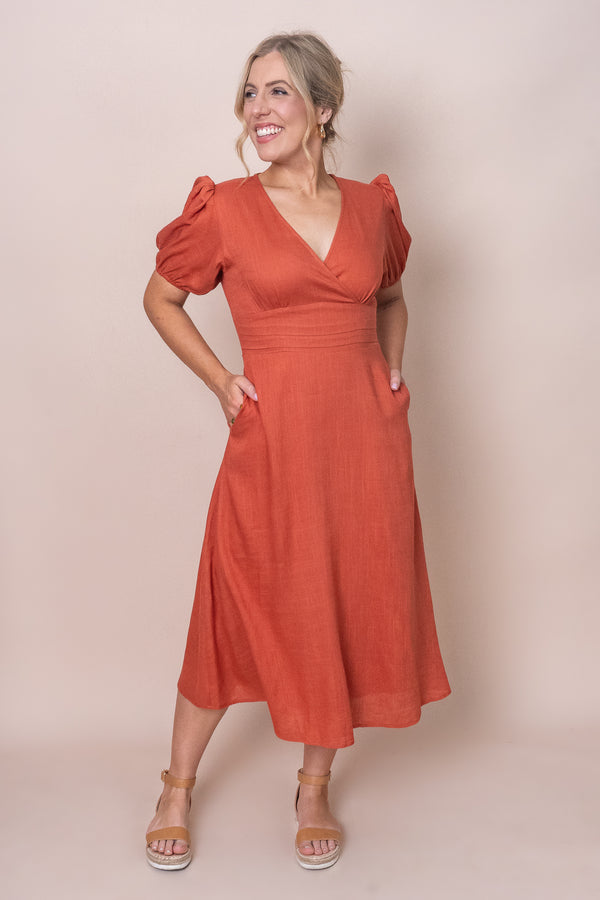 Selah Dress in Rust