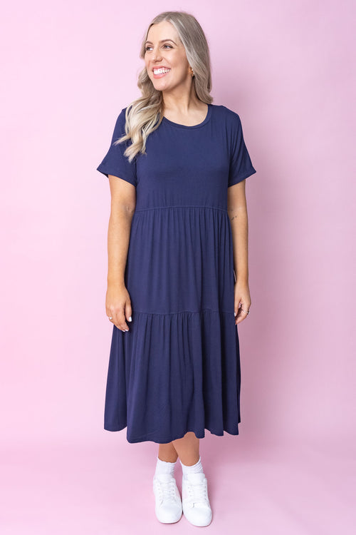 Pauline Dress in Navy