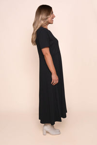 Eva Midi Dress in Black - Foxwood