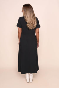 Eva Midi Dress in Black - Foxwood