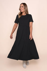 Eva Midi Dress in Black - Foxwood
