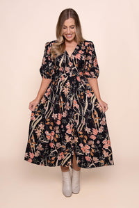 Nylah Midi Dress in Black