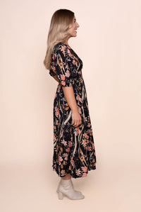 Nylah Midi Dress in Black