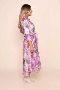 Nelsa Midi Dress in Pink Multi