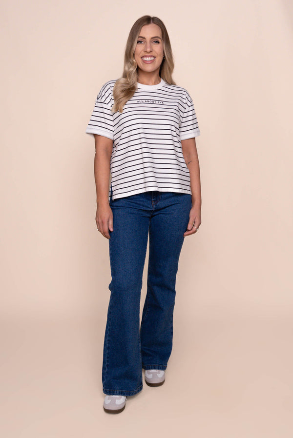 Tia Flare Jeans in Heritage Blue - All About Eve