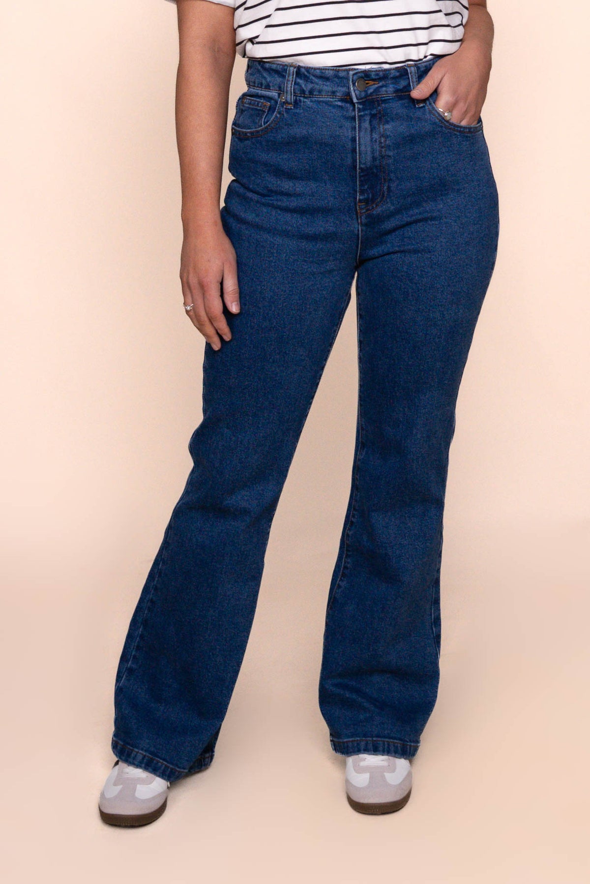 Tia Flare Jeans in Heritage Blue - All About Eve