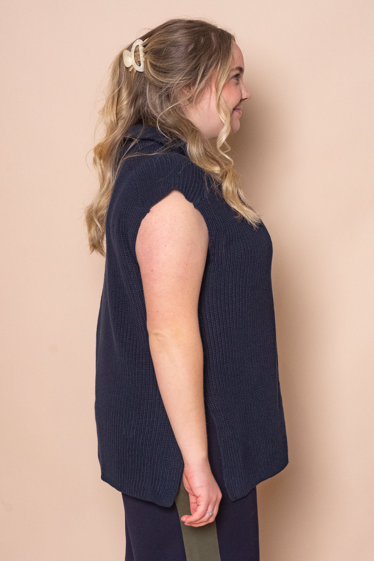 Zip Knit Vest in Navy - Foxwood – Always Alice