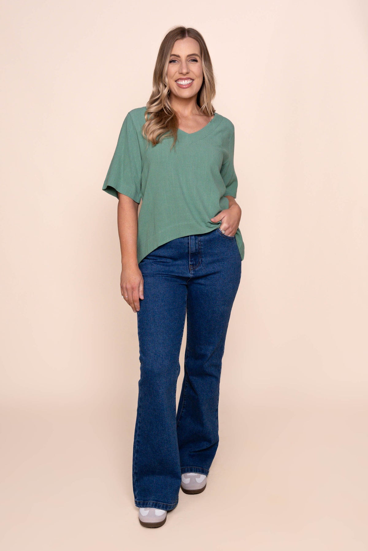 Harper S/S Top in Sage