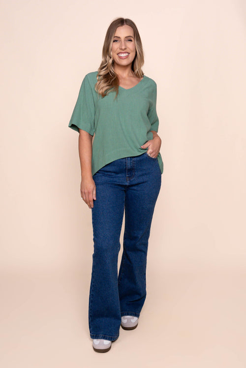 Harper S/S Top in Sage