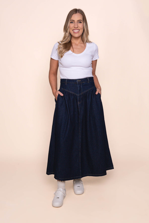 Arlo Maxi Skirt in Indigo - All About Eve