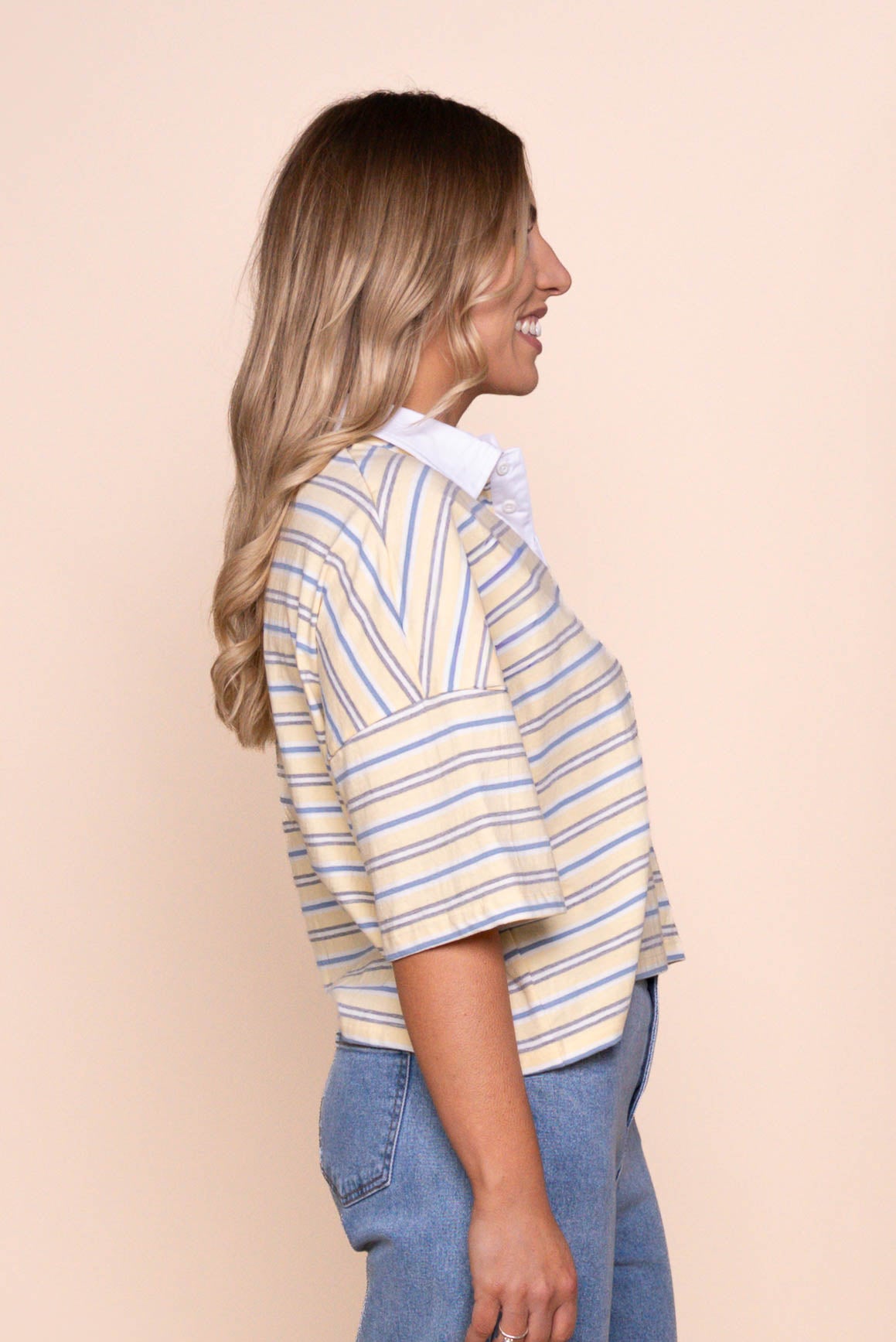 Junie Stripe Rugby Tee in Yellow - All About Eve