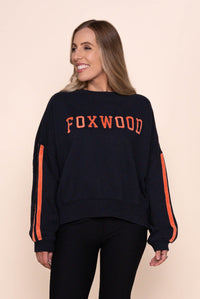 Elevated Sunday Crew in Navy/Orange - Foxwood
