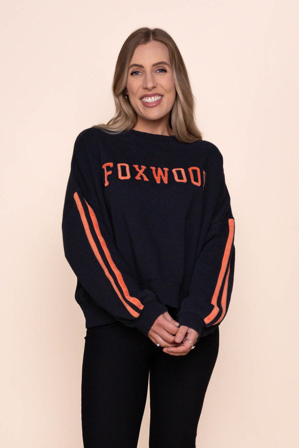 Elevated Sunday Crew in Navy/Orange - Foxwood