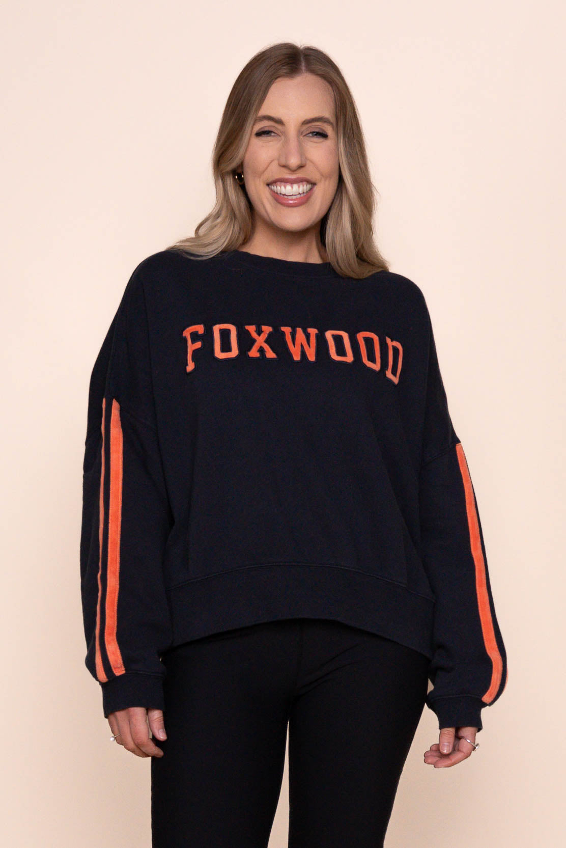 Elevated Sunday Crew in Navy/Orange - Foxwood