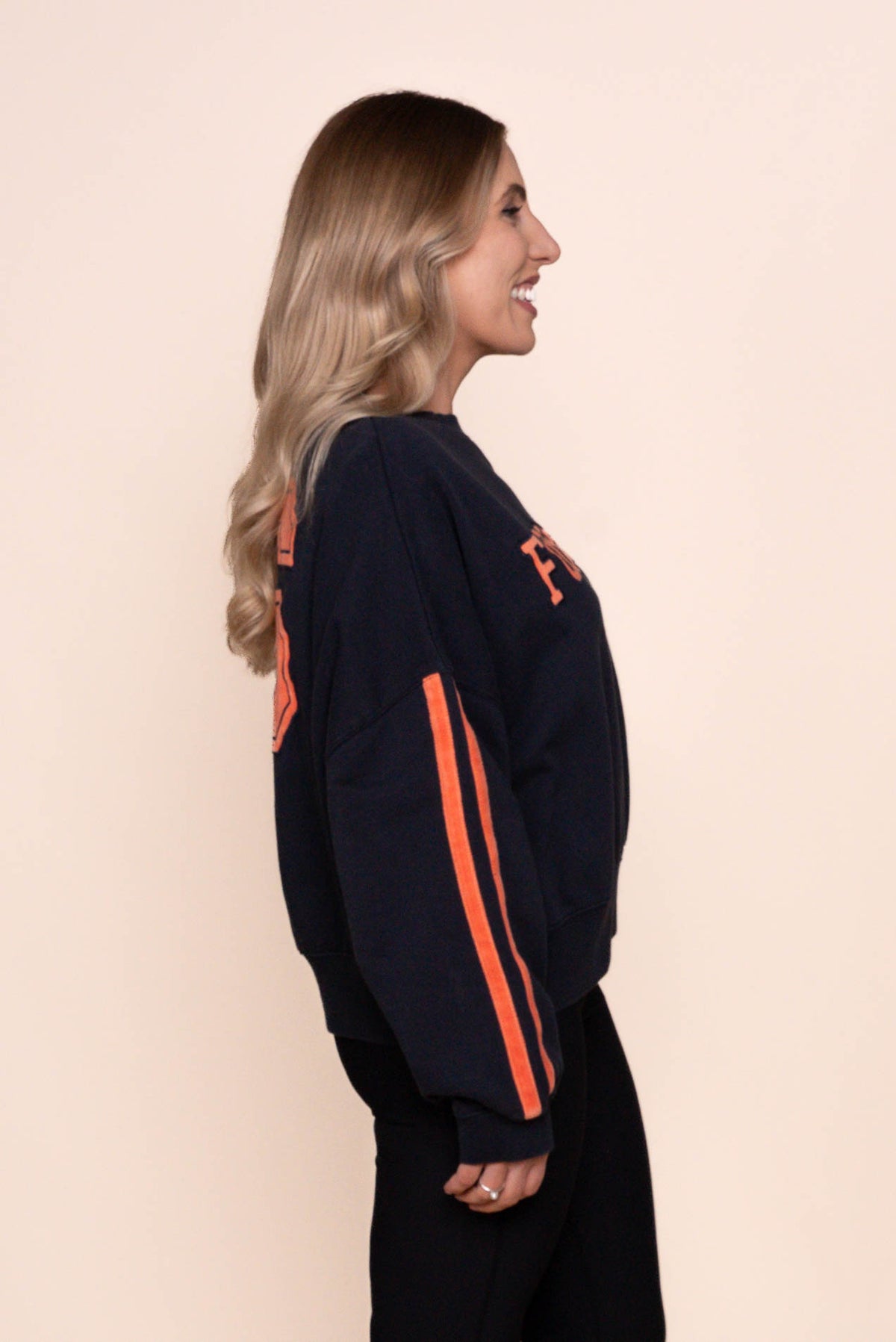 Elevated Sunday Crew in Navy/Orange - Foxwood