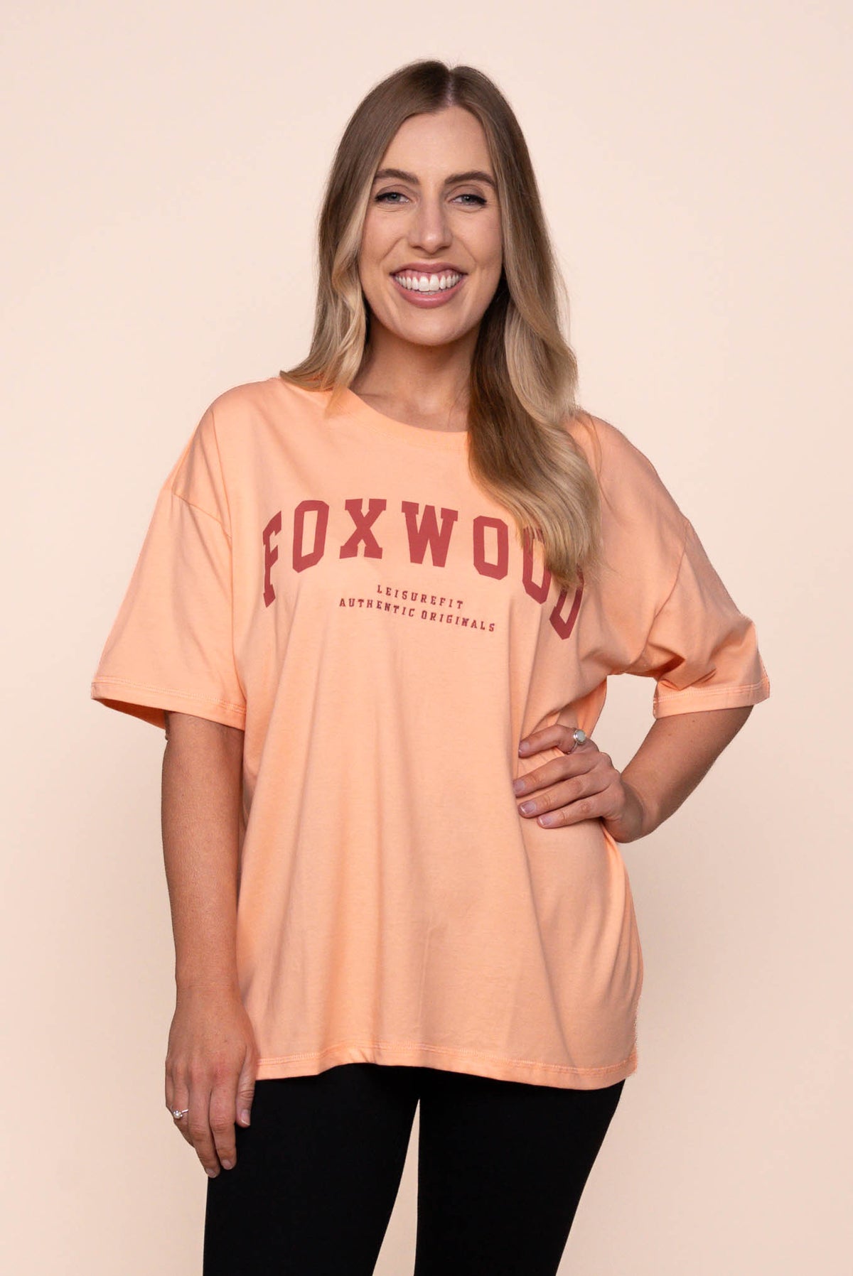 Interval Tee in Neon Peach/Rust - Foxwood