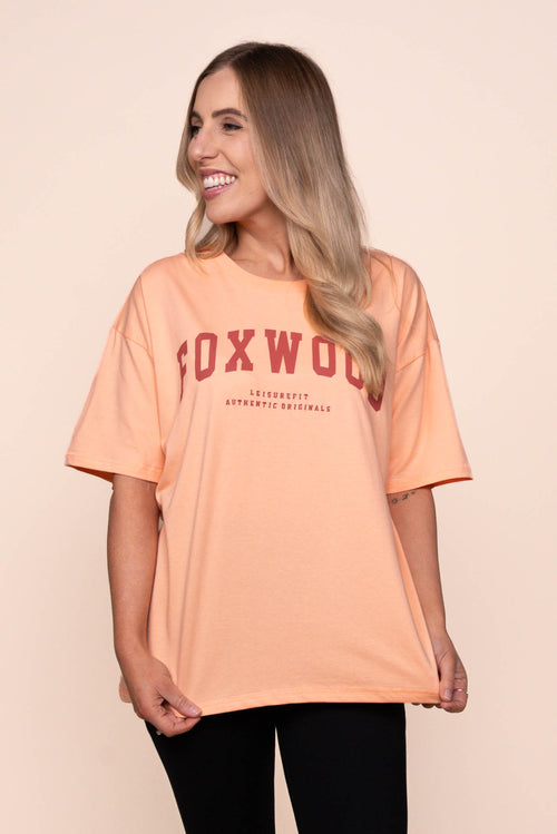 Interval Tee in Neon Peach/Rust - Foxwood