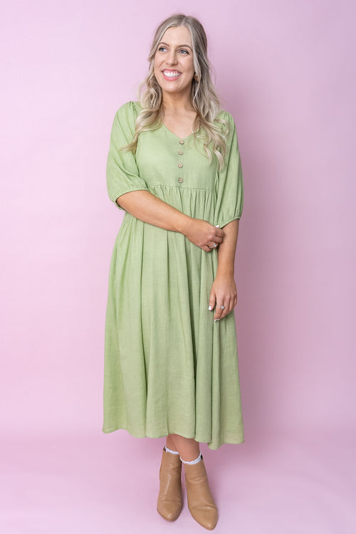Emery Midi Dress in Sage