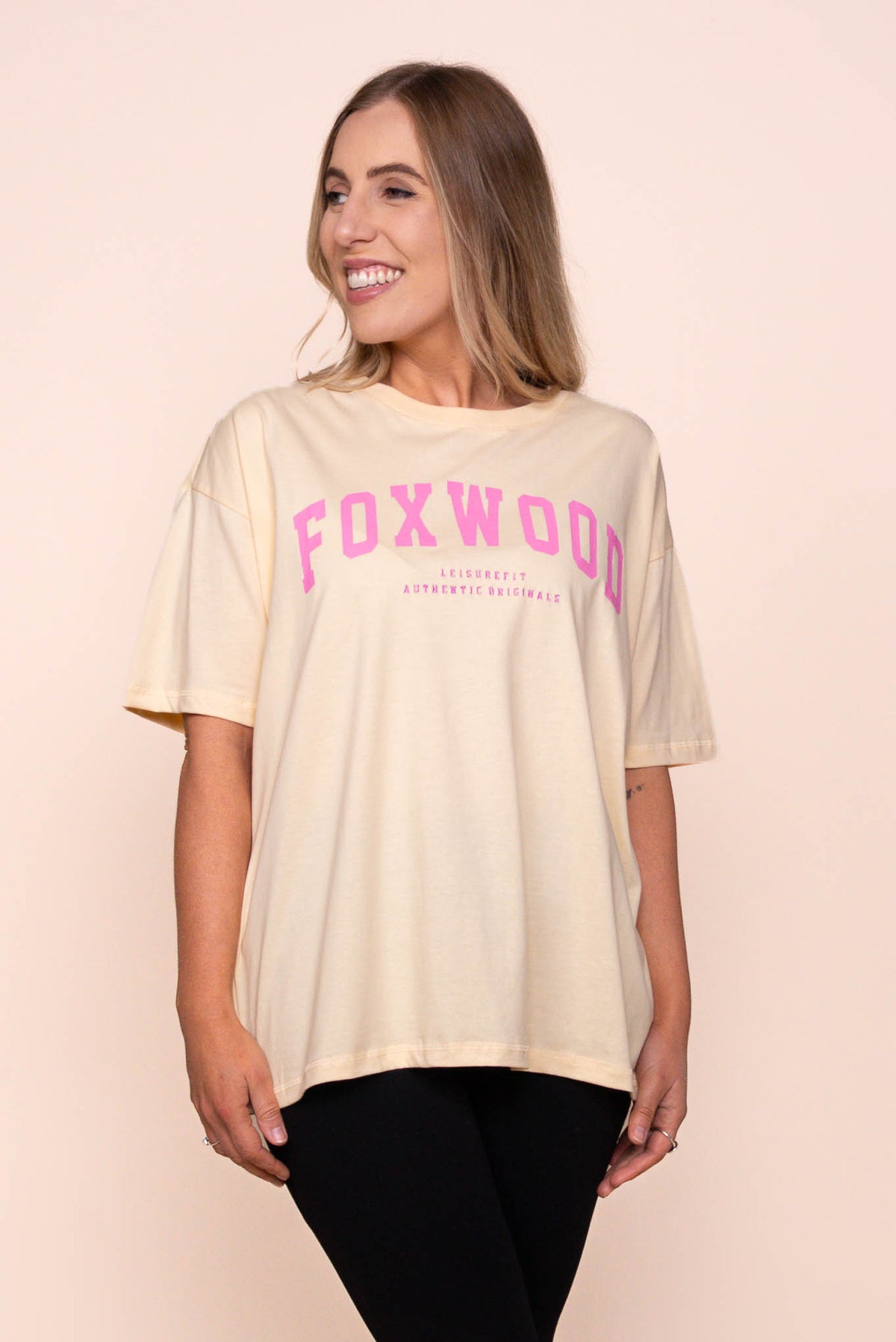 Interval Tee in Pale Lemon/Pink - Foxwood