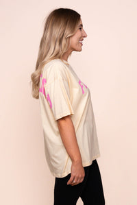 Interval Tee in Pale Lemon/Pink - Foxwood
