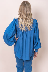 Lesolde Top in Steel Blue