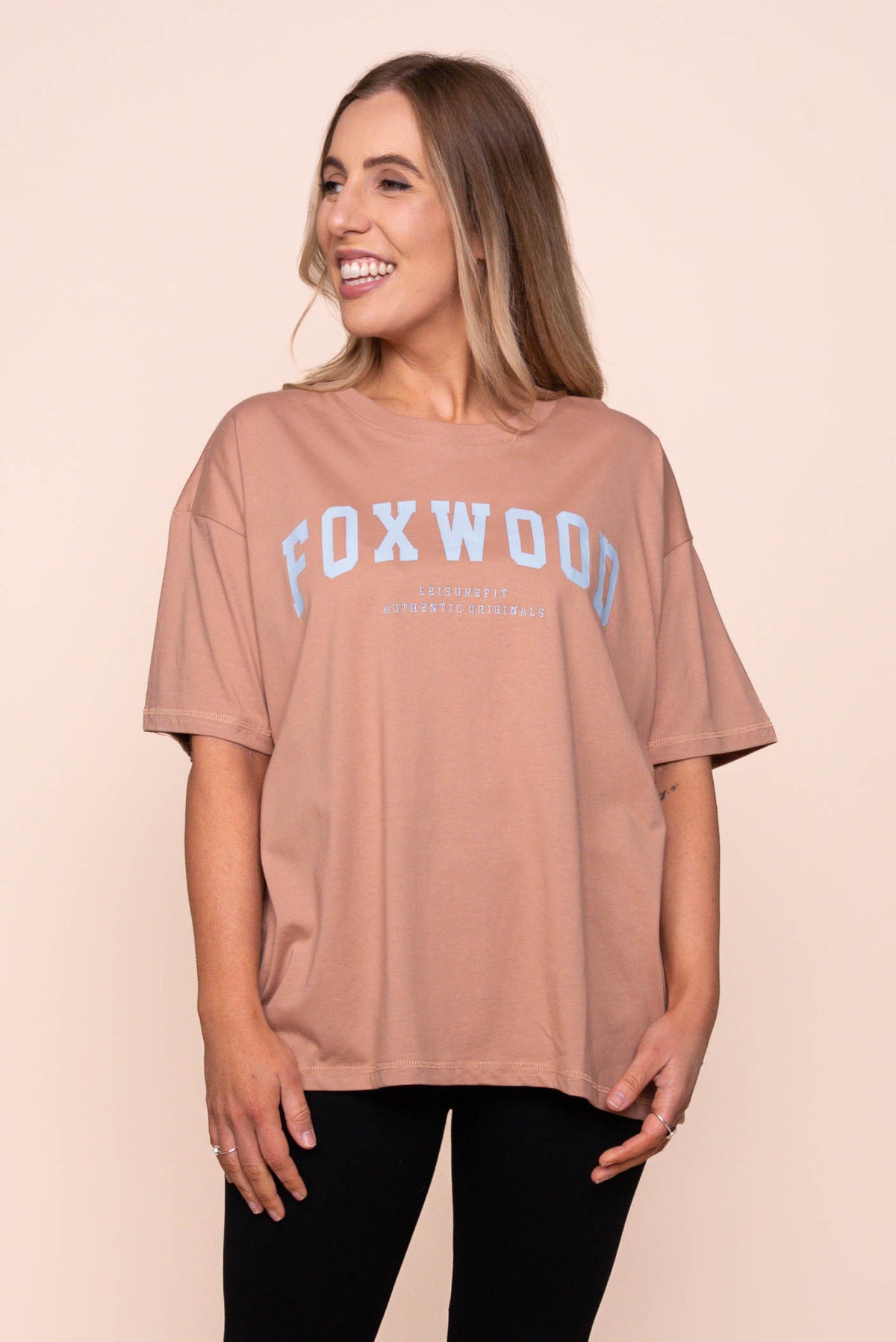 Interval Tee in Tan/Light Blue  - Foxwood
