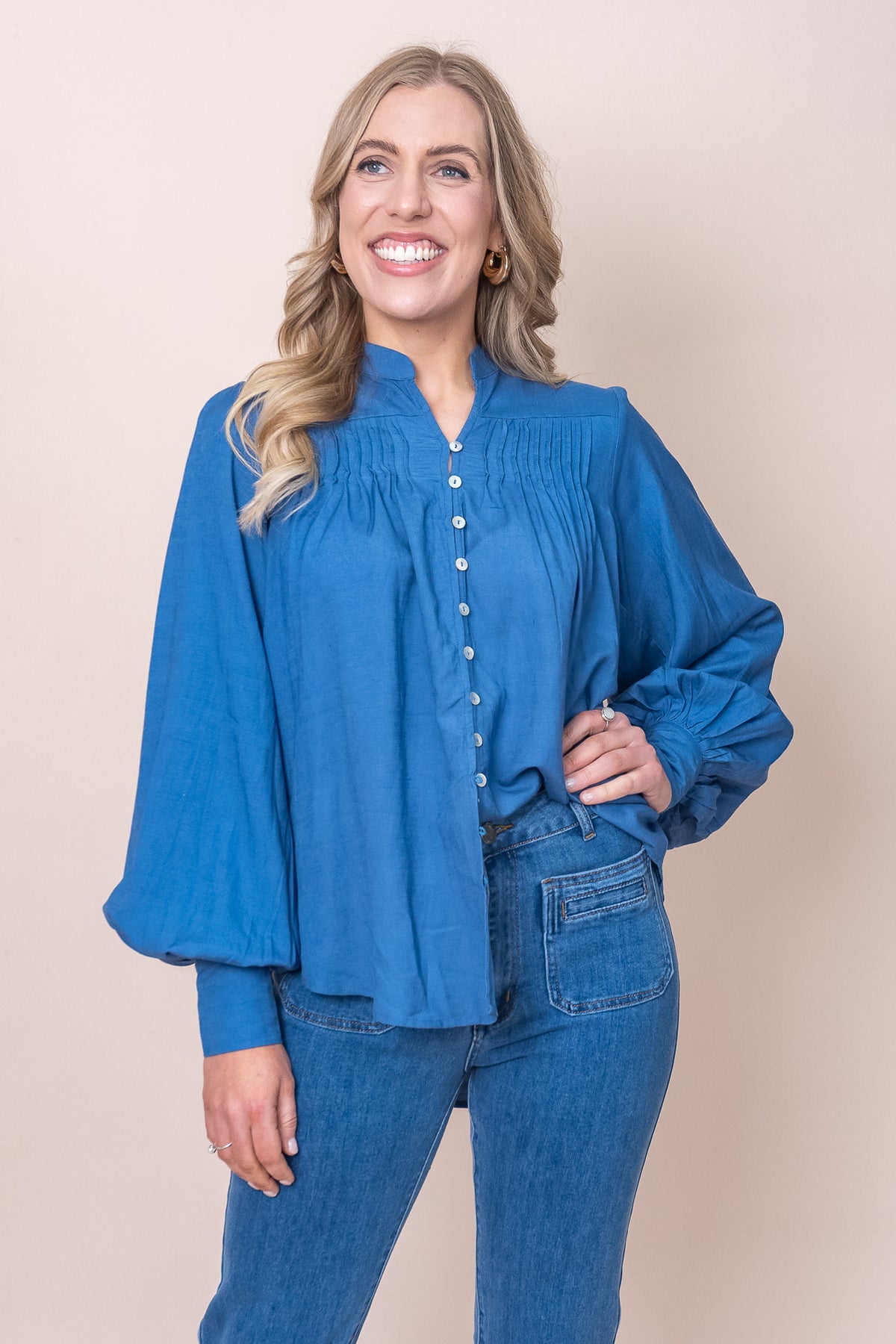 Lesolde Top in Steel Blue