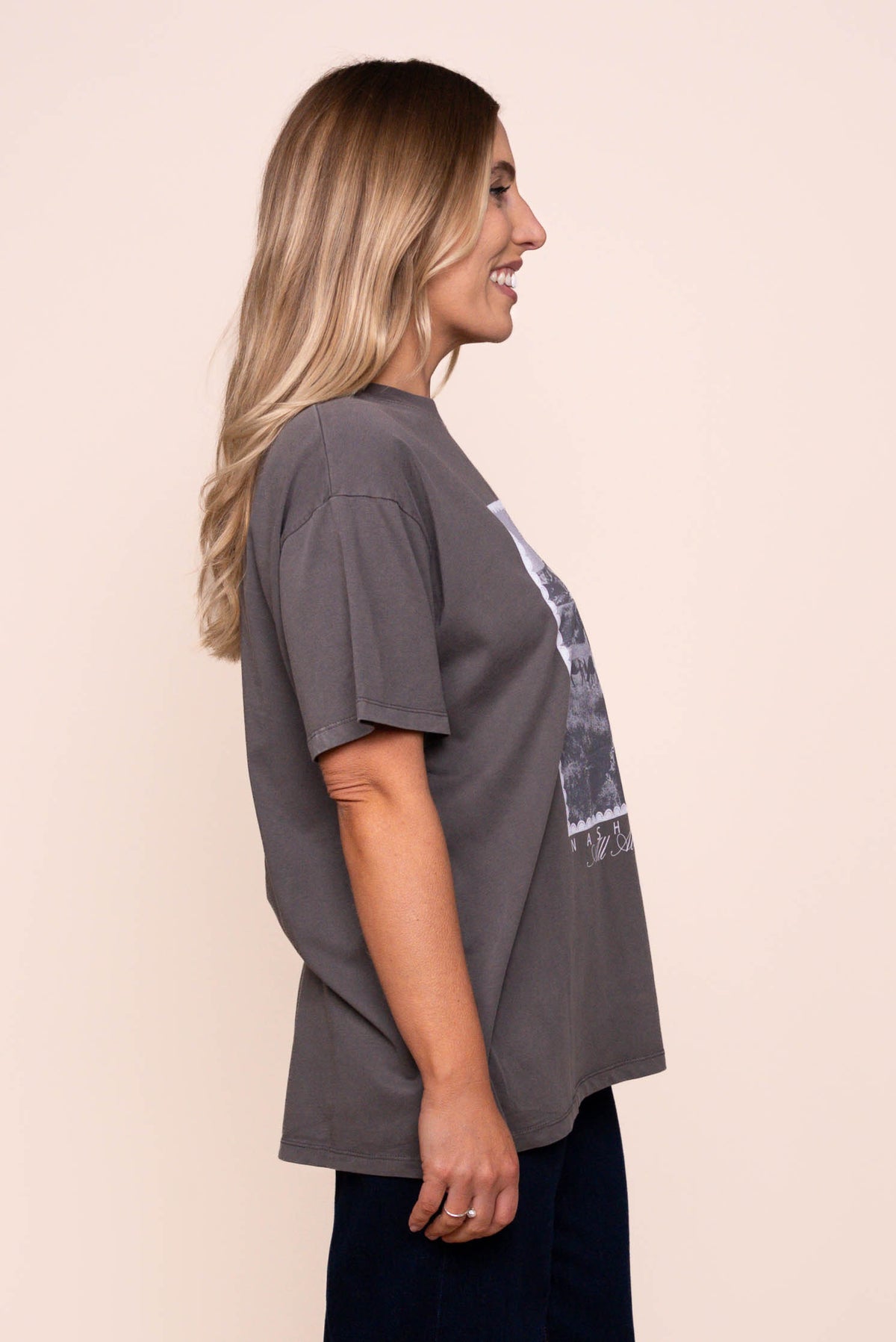 Nashville Relaxed Tee in Charcoal - All About Eve