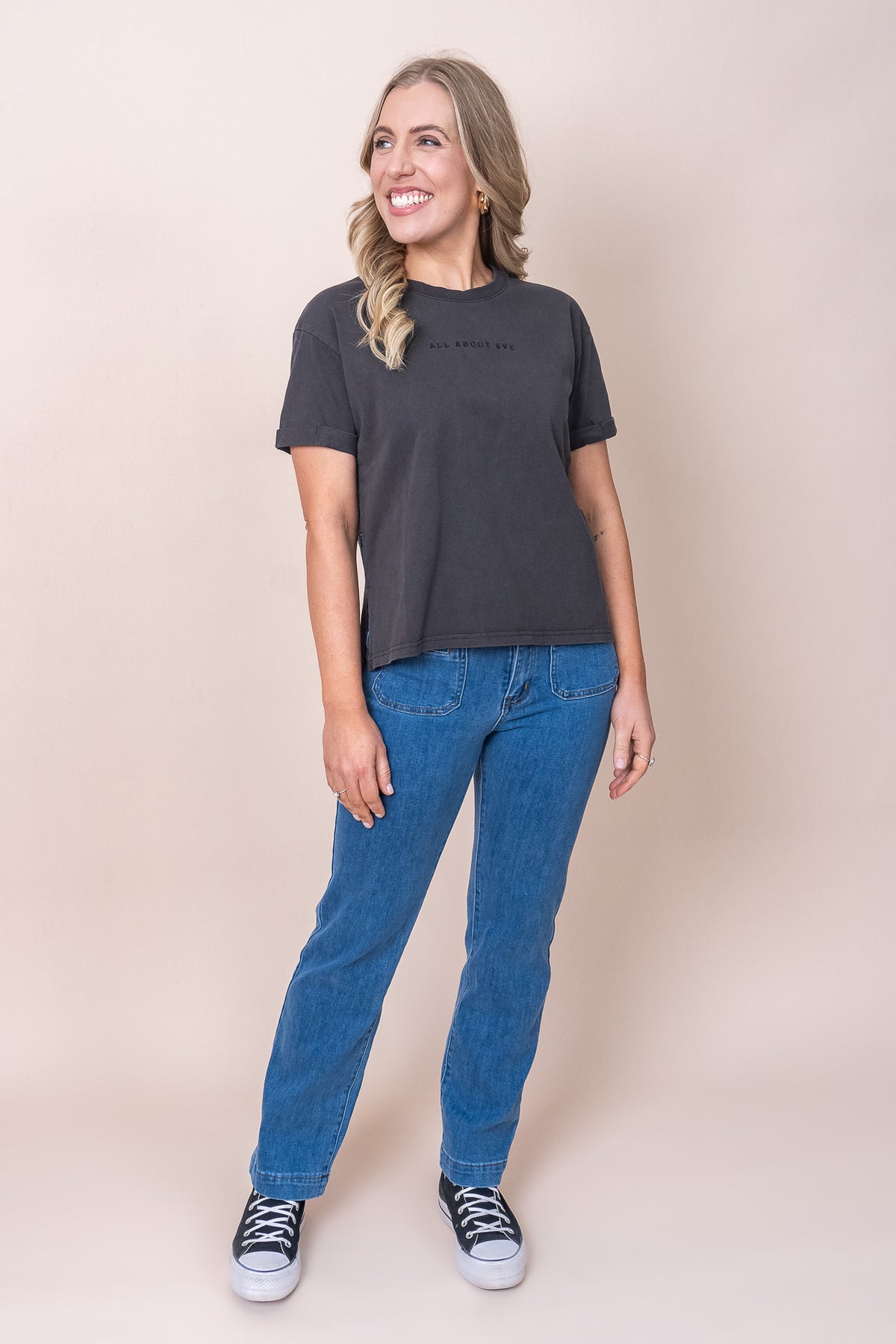 AAE Washed Tee in Washed Black - All About Eve