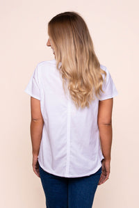 Pima Vee Tee in White - Elm