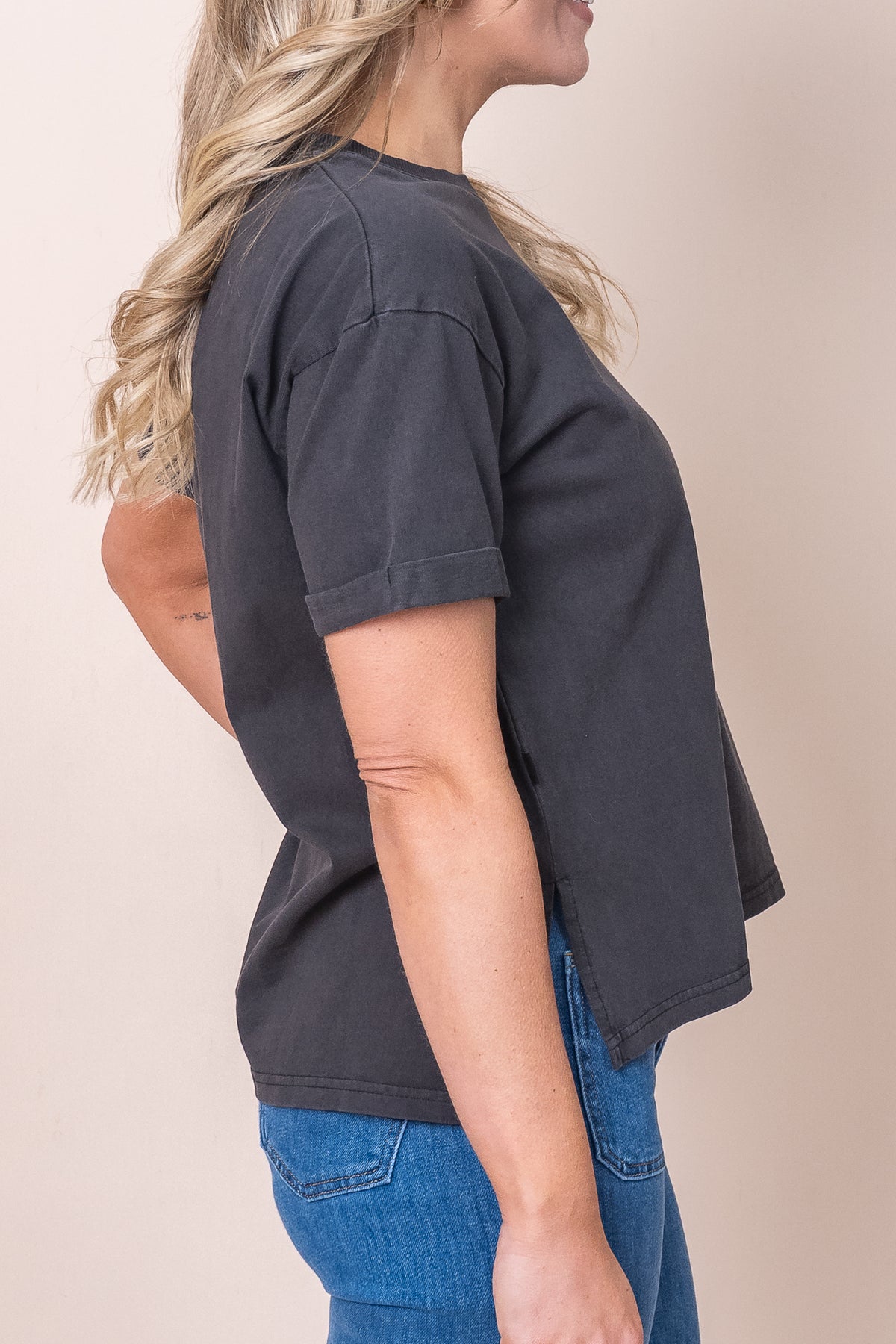 AAE Washed Tee in Washed Black - All About Eve