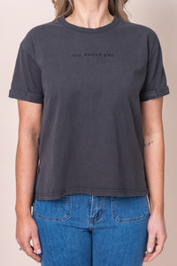 AAE Washed Tee in Washed Black - All About Eve