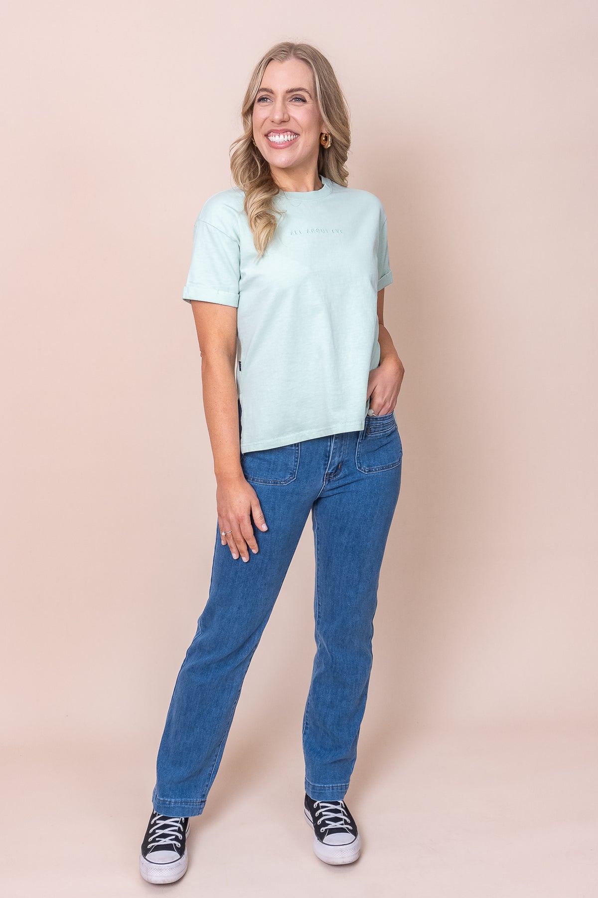 AAE Washed Tee in Surf - All About Eve