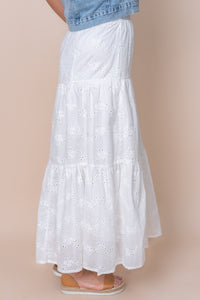 Sutton Broderie Maxi Skirt in Vintage White - All About Eve