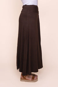 Twist Detail Maxi Skirt in Chocolate - Silent Theory