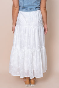 Sutton Broderie Maxi Skirt in Vintage White - All About Eve