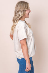 Huntleigh Oversized Tee in Oat - Foxwood