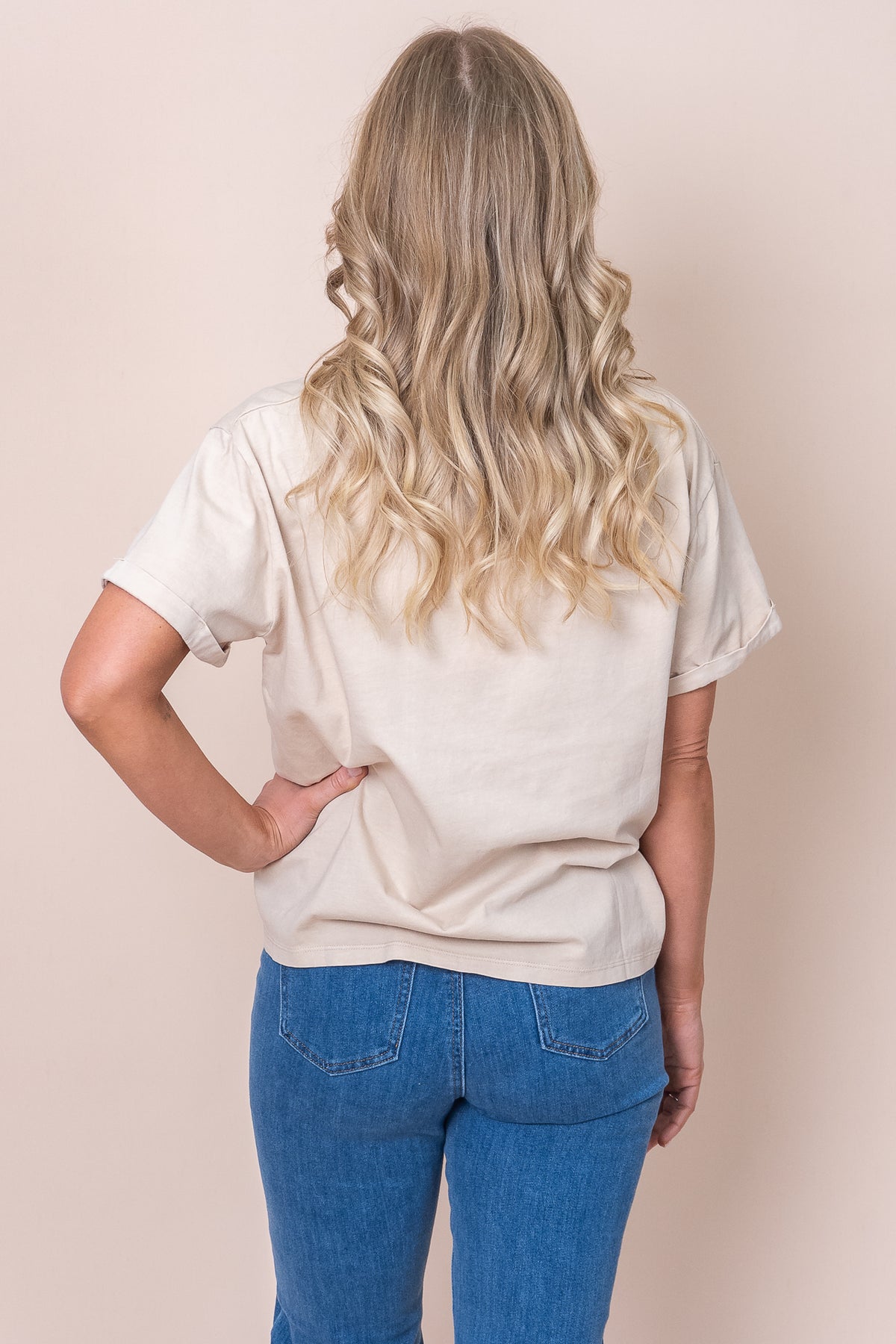 Huntleigh Oversized Tee in Oat - Foxwood