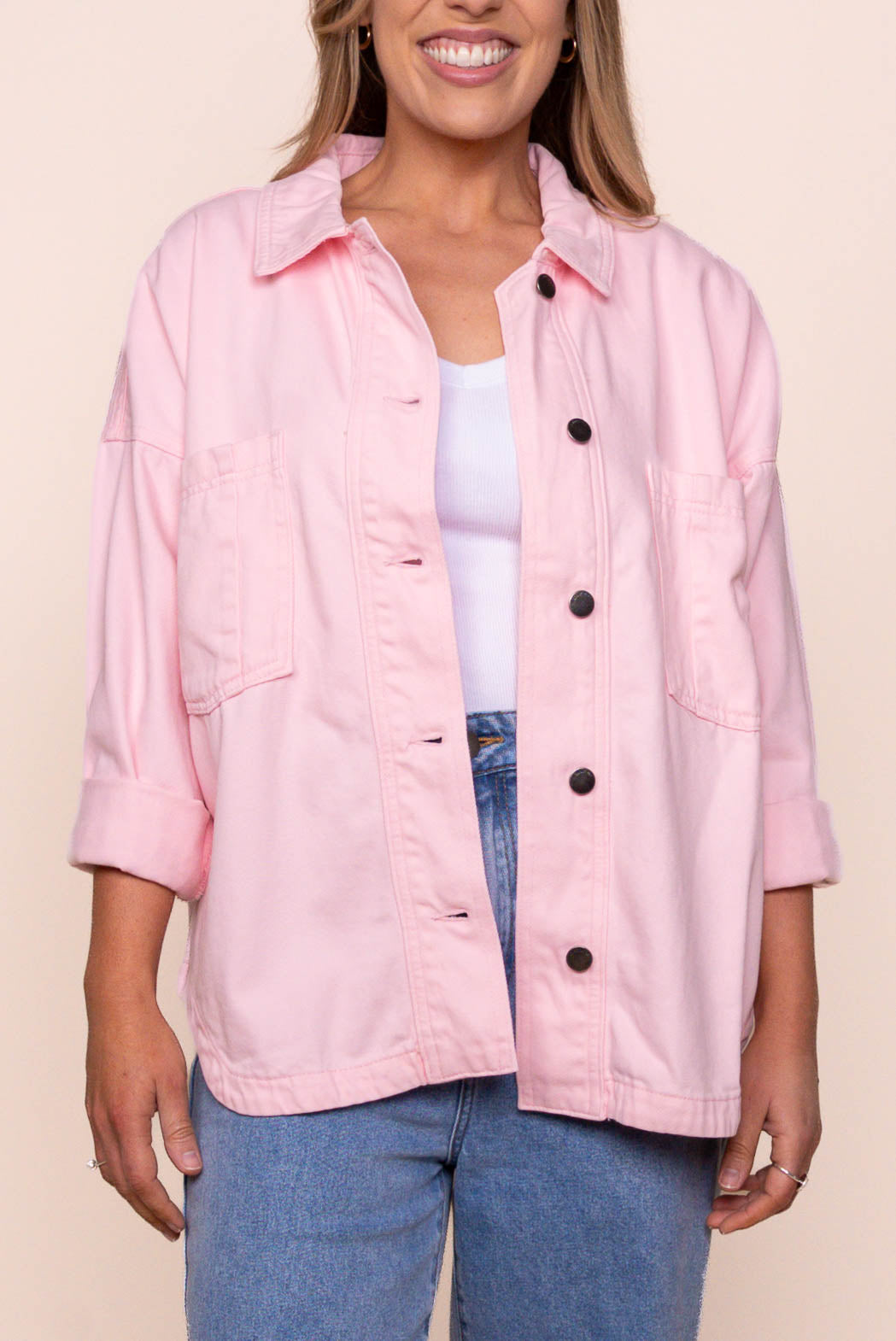 Dale Shacket in Pink - All About Eve