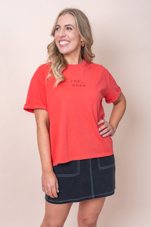 Huntleigh Oversized Tee in Cayenne - Foxwood