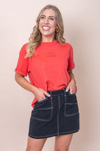 Huntleigh Oversized Tee in Cayenne - Foxwood